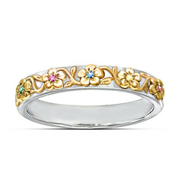 dazzling items Jewelry - 925 Silver Multi Color Stone Flower Ring